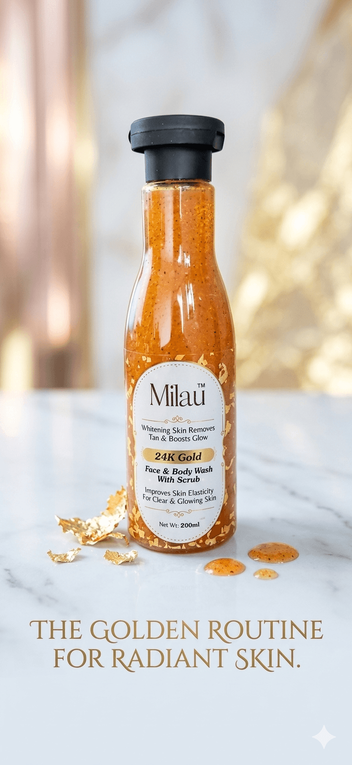 Milau Face and Body Wash with Scrub Gold 200ml