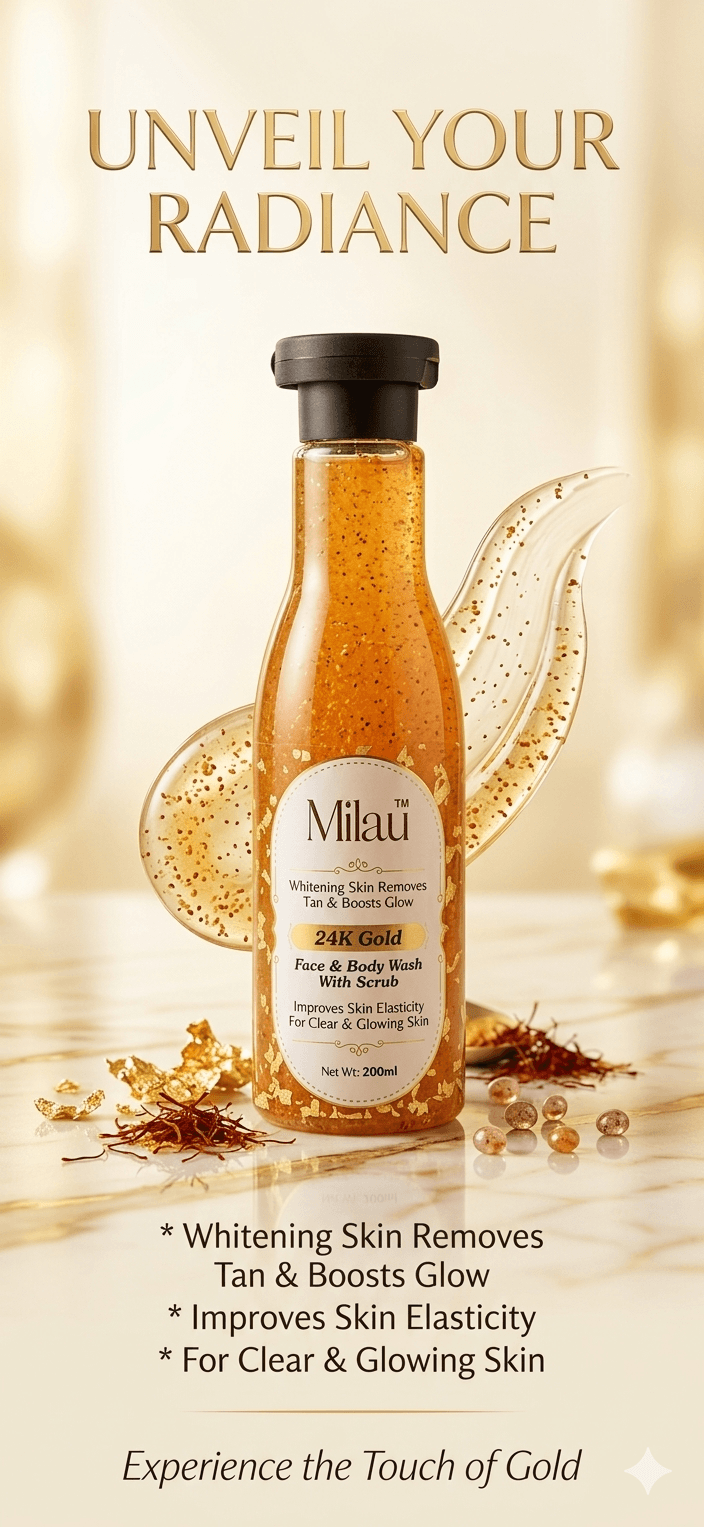 Milau Face and Body Wash with Scrub Gold 200ml